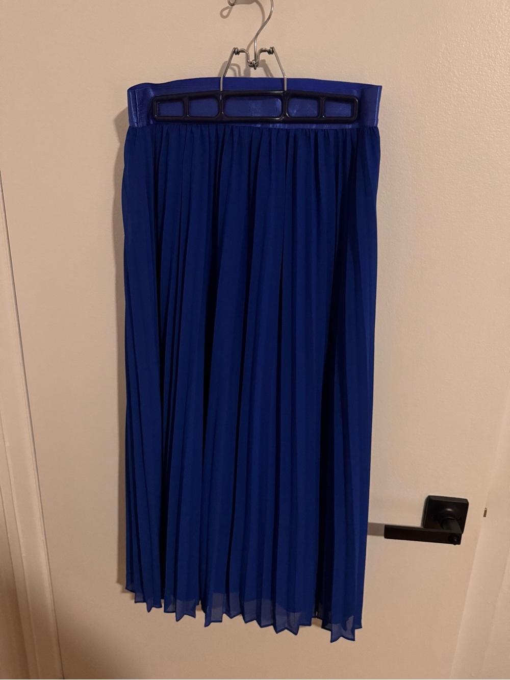 Worn once Royal blue pleated midi skirt from Twik by Simons with satin waistband